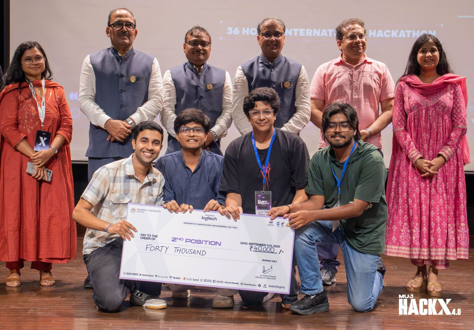 MUJ HackX 4.0 second position award photo